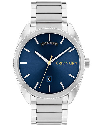 Мужские часы Progress серебристого цвета с браслетом из нержавеющей стали, 42 мм Calvin Klein
