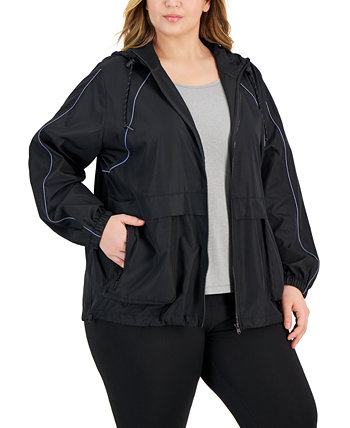 Складная куртка больших размеров с капюшоном на молнии спереди, созданная для Macy's ID Ideology