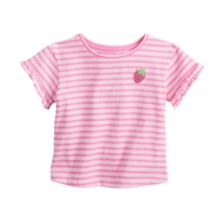 Розовая футболка с заниженными плечами в полоску для маленьких девочек Jumping Beans® Jumping Beans