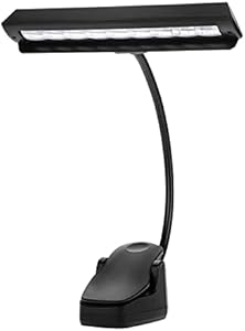 Portable Flexible 9 LEDs Clip On Music Stand Light, Adjustable Desk Lamp for Reading and Bedroom Keenso