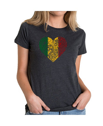 Женская футболка премиум-класса Word Art - One Love Heart LA Pop Art