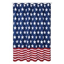 Americana Textured Stars & Stripes Shower Curtain Americana