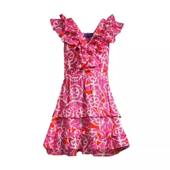 Мини-платье Dante с цветочным принтом и оборками из хлопка Ro's Garden