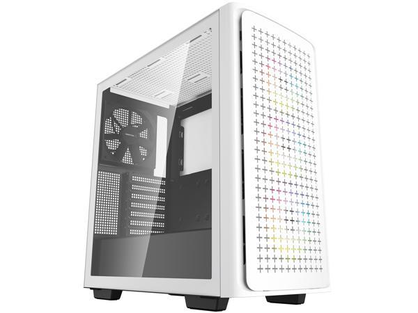 DeepCool CK560 WH Mid-Tower ATX Case, Airflow Front Panel, Full-Size Tempered Glass Window, 3x 120mm ARGB Fans, 1x 140mm Fan, E-ATX Motherboard Support, Front I/O USB Type-C, White DEEPCOOL