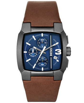 Мужские часы Cliffhanger с кварцевым хронографом, коричневые кожаные часы, 40 мм Diesel