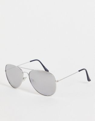 Серебристые солнцезащитные очки-авиаторы Madein Madein.
