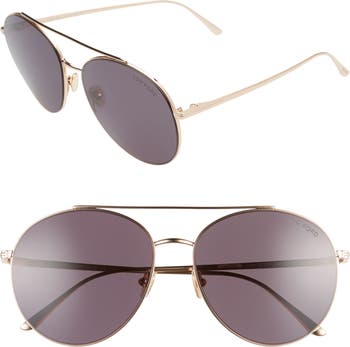 Круглые солнцезащитные очки-авиаторы Cleo 59 мм Tom Ford