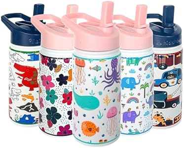 Шейкер Biddlebee Kids Water Bottle с крышкой для соломинки, 14oz Biddlebee