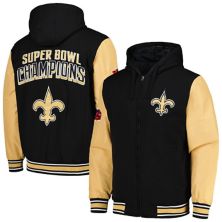 Men's G-III Sports by Carl Banks Black/Gold New Orleans Saints Player Option Full-Zip Hoodie In The Style