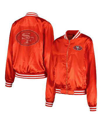 Женская университетская куртка Scarlet San Francisco 49ers со стразами и молнией во всю длину Cuce
