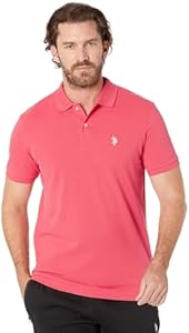 U.S. Polo Assn. Men's Classic Polo Shirt, Two-Button Closure Pique Polo Shirt, Summer Fashion Golf Shirt U.S. Polo Assn.