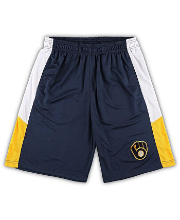 Men's Navy Milwaukee Brewers Big and Tall Team Shorts Profile