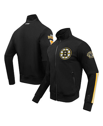 Мужская черная спортивная куртка Boston Bruins Classic с молнией во всю длину из синели Pro Standard