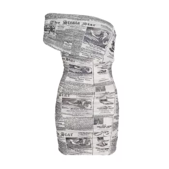 Мини-платье Zareena с газетным принтом Ronny Kobo