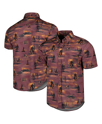 Мужская и женская бордовая рубашка на пуговицах Yellowstone Tough & Merciless KUNUFLEX RSVLTS