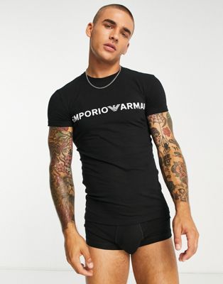 Черный комплект из футболки и трусов-боксеров Emporio Armani Emporio Armani