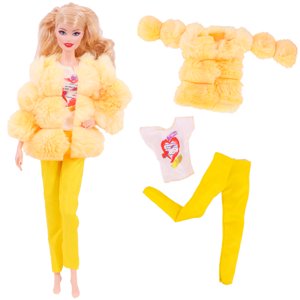 Barbies Doll Clothes 2PcsPlush Coat Jacket+ Dress Skirt/ Pants Clothing For Barbie Doll Clothes Doll Accessories Girl`s Toy Visit the Barbie Store