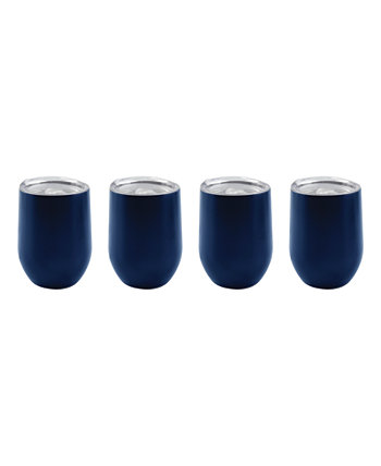 Изолированные темно-синие бокалы для вина на 12 унций, набор из 4 шт. Cambridge