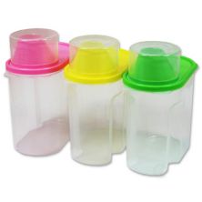 Пластиковая заставка для пищевых продуктов, не содержащая BPA, кухонные контейнеры для хранения круп с градуированной крышкой, набор из 3 шт. Basicwise