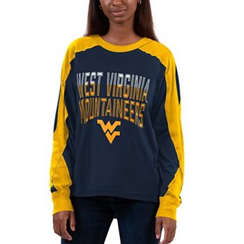 Длинная женская футболка G-III 4Her West Virginia Mountaineers с контрастными рукавами In The Style