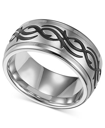 Мужское кольцо из нержавеющей стали, Обручальное кольцо с черным дизайном Triton