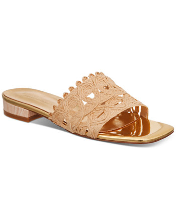 Женские соломенные сандалии на плоской подошве с деревянным каблуком Tavita Slide THINGS II COME