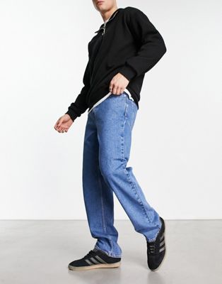 Синие прямые джинсы New Look средней степени стирки New Look