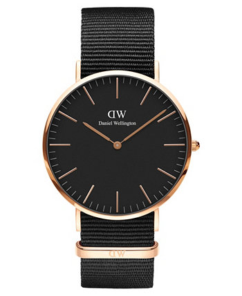 Мужские классические часы Cornwall из полиэстера, черные, 40 мм Daniel Wellington