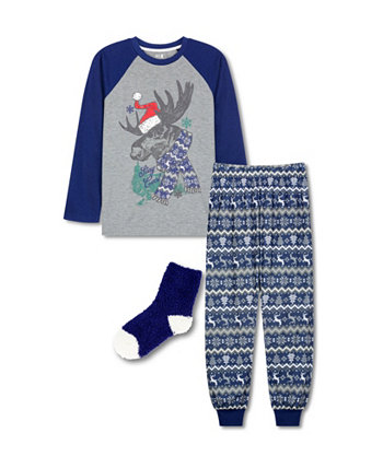 Пижамный комплект для маленьких мальчиков с носками, комплект из 3 предметов Max & Olivia