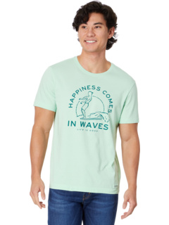 Happiness Comes In Waves Футболка Crusher-Lite™ с короткими рукавами Surfer Life is Good