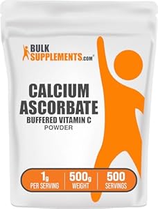 BulkSupplements.com Calcium Ascorbate Powder - Buffered Vitamin C, Calcium Supplement Powder, Vitamin C Supplement - Gluten Free, 1000mg per Serving, 500g (1.1 lbs) (Pack of 1) BulkSupplements