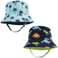 Hudson Baby Infant Boy Sun Protection Hat, Dinosaur Palm Tree Hudson Baby