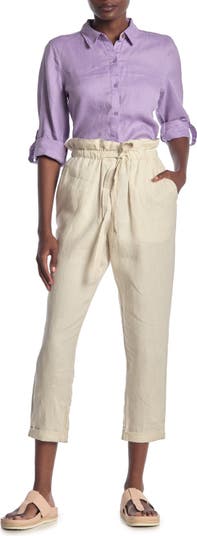 Льняные брюки с завязками на талии Donna Karan Woman