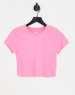 Розовая приталенная футболка с контурным швом HIIT HIIT