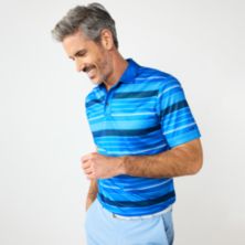 Мужская рубашка-поло для гольфа с текстурированным полосатым принтом и принтом для турниров Большого шлема Grand Slam