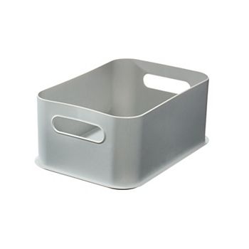 iDesign Grey Plastic Stackable Storage Bin IDesign