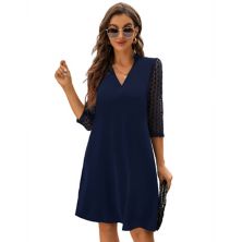 Womens Long Sleeve Mini Dress Casual Loose Flowy Swing Tunic Dresses For Spring Fall MISSKY