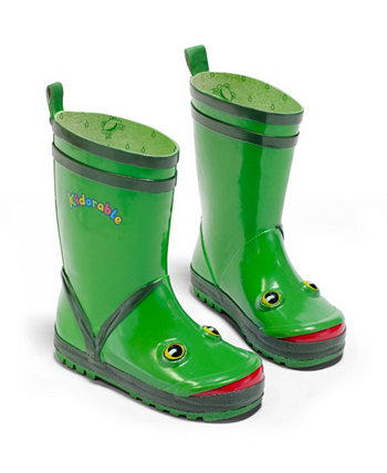 Ботинки дождя лягушки натурального каучука мальчика Kidorable