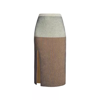 Slit Rib-Knit Midi-Skirt MM6 Maison Margiela