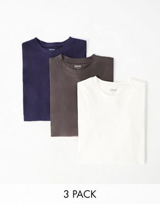 Набор из трех футболок оверсайз с длинными рукавами ASOS DESIGN разных цветов ASOS DESIGN