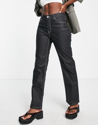 Черные прямые джинсы с завышенной талией Dr Denim Li Dr Denim