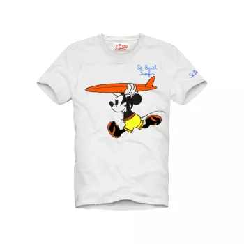Хлопковая футболка классического кроя с короткими рукавами и рисунком Mickey Surf. MC2