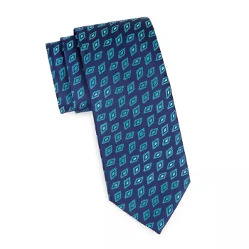 Шелковый жаккардовый галстук с ромбовидными бобами Charvet