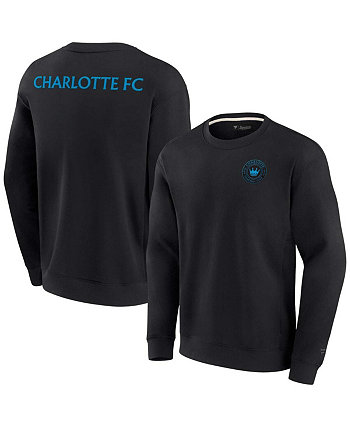 Мужской и женский черный супермягкий флисовый свитшот Charlotte FC Crew Fanatics Signature