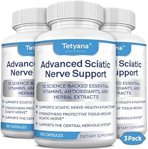 Advanced Sciatic Nerve Support Relief: Alpha Lipoic Acid Vitamin, Benfotiamine - 12 in 1 Sciatica Supplements - 120 Capsules (Капсулы)- 30-60 Supply- Made in USA Tetyana naturals