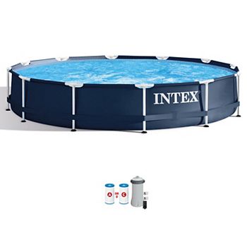 Intex 28211ST 12' x 30&#34; Metal Frame Round Above Ground Swimming Pool with Pump Intex