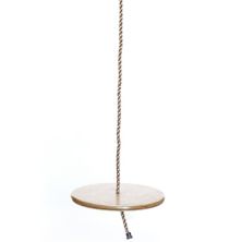 Wooden Round Disc Plate Swing Seat With Hanging Rope Playberg