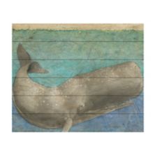 Торговая марка Fine Art Diving Whale II Деревянная планка Wall Art Trademark Fine Art