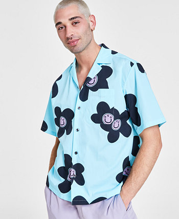 Men's Oversized-Fit Floral Button-Down Camp Shirt BOSS