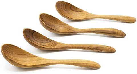 FAAY - Teak Soup Spoons, Chinese Style, Handcraft from High Moist-resistance Teakwood | Healthy Wooden Spoon, Cutlery, Flatware FAAY